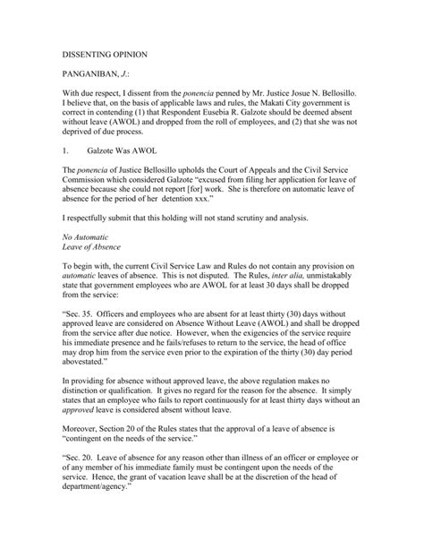 Legal Consequences and Remedies for AWOL Employees in the .